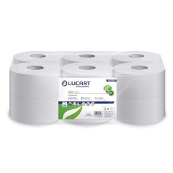 Toalettpapír 2 rétegű közületi átmérő: 19 cm 12 tekercs/karton 19 J EcoLucart_812200 fehér Toalettpapírok Lucart