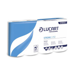 Toalettpapír 3 rétegű kistekercses átmérő: 11 cm 150 lap/tekercs 8 tekercs/csomag Strong 3.150 Lucart_811B59J fehér Toalettpapírok Lucart