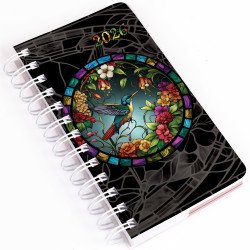 Zsebnaptár álló spirálozott SP5 napi fehér lapokkal kolibri Realsystem 2026. Zsebnaptár Realsystem