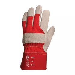 Védőkesztyű erős bőr L-es méret piros Bőrkesztyű Egyéb