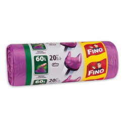 Szemeteszsák köthető füles 60 literes 20 db/tekercs lila Fino Szemeteszsák Fino