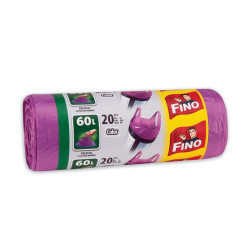 Szemeteszsák köthető füles 60 literes 20 db/tekercs lila Fino Szemeteszsák Fino