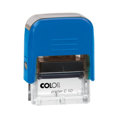 Bélyegző C10 Printer Colop átlátszó kék ház/fekete párna Bélyegző C10 Printer Colop átlátszó kék ház/fekete párna