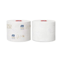 Toalettpapír 3 rétegű duplatekercses átmérő: 13,2 cm 70 m/tek 27 tekercs/karton Premium Mid-size T6 Tork_127510 fehér Toalettpapírok TORK