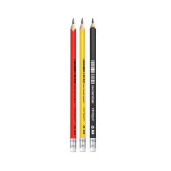 Grafitceruza, HB, radíros, háromszögletű, 12 db/bliszter, Keyroad, vegyes színek