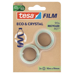 Ragasztószalag 19mmx10m irodai átlátszó újrahasznosított Tesa Eco & Crystal 2db/bliszter Ragasztószalag Tesa