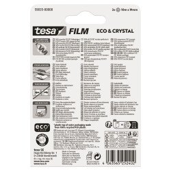 Ragasztószalag 19mmx10m irodai átlátszó újrahasznosított Tesa Eco & Crystal 2db/bliszter Ragasztószalag Tesa