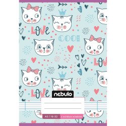Füzet, A5, 2. osztályos vonalas, 16-32, Cuki minták, 16 db/csomag Nebulo Iskolai füzet Nebulo