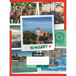 Füzet, A4, sima, 80-32, ország-város minták, 12 db/csomag Nebulo Iskolai füzet Nebulo