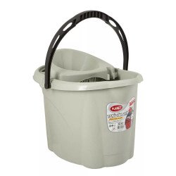 Felmosó vödör 12 literes műanyag kicsavaró kosárral szürke_UP601-002 Vödrök, lapátok Planet