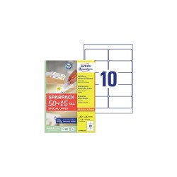 Etikett címke, 96x50,8 mm, univerzális, 65 lap, 10 címke/lap Avery, fehér Etikett - címke Avery