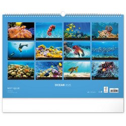 Falinaptár képes  480×330mm Ocean Wildlife Realsystem 2026. Falinaptár Realsystem