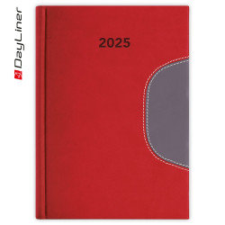 Határidőnapló Memphis B5 heti, fehér lapokkal piros-szürke Dayliner 2026. Határidőnapló Dayliner