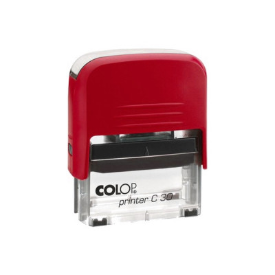 Bélyegző C30 Colop piros átlátszó ház/fekete párna Bélyegző C30 Colop piros átlátszó ház/fekete párna