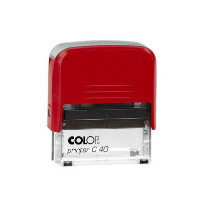 Bélyegző C40 Colop piros átlátszó ház/fekete párna Bélyegző C40 Colop piros átlátszó ház/fekete párna