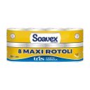 Toalettpapír 3 rétegű kistekercses 100% cellulóz 155 lap/17,5 m/tekercs 8 tekercs/csomag Soavex Maxi Rotoli_Paperdi