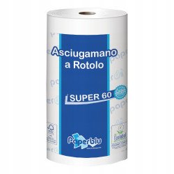 Kéztörlő 2 rétegű tekercses átmérő: 14 cm 100% cellulóz SUPER 60 Paperdi_RI8M060 fehér Papírtörlők Paperdi