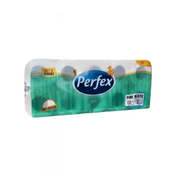 Toalettpapír 2 rétegű kistekercses 100% cellulóz 108 lap/tekercs 10 tekercs/csomag Boni Perfex Toalettpapírok Perfex