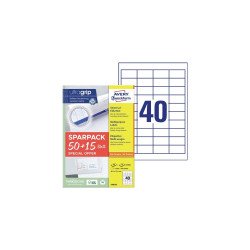 Etikett címke, 48,5x25,5mm, univerzális, 65 lap, 40 címke/lap Avery, fehér Etikett - címke Avery