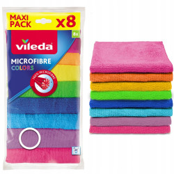Törlőkendő mikroszálas 8 db/csomag Vileda Color 8 színű_F18597 Szivacsok, kendők, súrolók Vileda háztartási