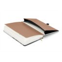 Keménytáblás notesz krémszínű lapokkal leszorító gumiszalaggal Japan 130x210mm, Presco