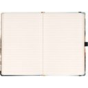 Keménytáblás notesz krémszínű lapokkal leszorító gumiszalaggal Japan 130x210mm, Presco
