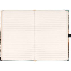 Keménytáblás notesz krémszínű lapokkal leszorító gumiszalaggal Japan 130x210mm, Presco Napló Presco