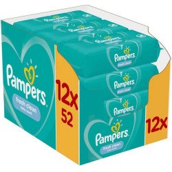 Nedves törlőkendő 12 x 52 lap/doboz Pampers Fresh Clean Nedves törlőkendők Egyéb