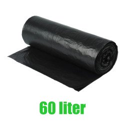 Szemeteszsák 60/65 liter 60 x 70 cm 20 db/tekercs fekete Szemeteszsák Egyéb