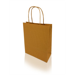 Sodrottfüles papírtáska 185x240mm 80mm talp S méret 250 db/doboz, bordázott barna Papírzacskó , zsák h-Green