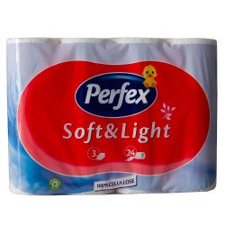 Toalettpapír 3 rétegű 100% cellulóz 24 tekercs/csomag Boni Perfex hófehér Toalettpapírok Perfex