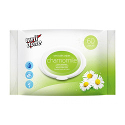 Toalettpapír nedves 60 lap/csomag Well Done Chamomile Toalettpapírok Well Done