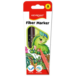 Rostirón, filctoll készlet 2 mm 6 db/bliszter Keyroad vegyes színek Filctoll Keyroad