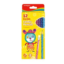 Színes ceruza készlet radíros, háromszögletű Keyroad Erasable 12 klf. szín Színesceruza Keyroad