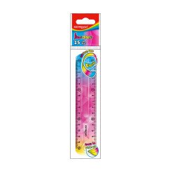 Vonalzó 15 cm, flexibilis Keyroad Flex Draw színátmenetes Vonalzó, szögmérő Keyroad