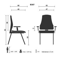 Tárgyalószék Bluering® Bond szürke Tárgyalószék Bluering