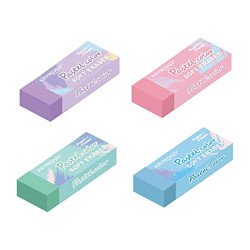 Radír, PVC mentes 2 db/bliszter Keyroad Pastel Color vegyes színek Radír Keyroad