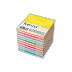 Kockatömb transzparens tartóban színes pasztell és intenzív 9x9x9cm, Fornax Kockatömb Fornax