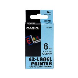 Feliratozógép szalag XR-6X1 6mmx8m Casio víztiszta/fekete Nyomtató és feliratozó gép, kellékek Casio