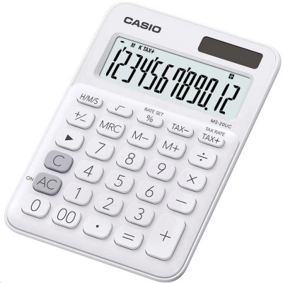 Számológép asztali 12 digit nagy kijelző Casio MS 20 UC fehér Számológép asztali 12 digit nagy kijelző Casio MS 20 UC fehér