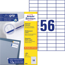 Etikett címke, 52,5 x21,2mm, univerzális, 56 címke/ív, 100 ív/doboz, Avery fehér Etikett - címke Avery