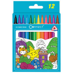 Rostirón, filctoll készlet, Connect háromszög testű, 12 klf. Szín Filctoll Connect