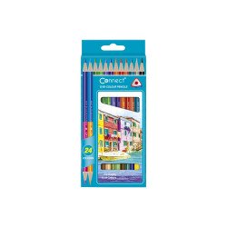 Színes ceruza készlet, kétvégű duocolor 12/24 szín Connect 24 klf. szín Színesceruza Connect