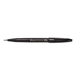 Ecsettoll, kalligrafikus hajlékony hegyű, Pentel SES15C-A fekete Dekormarker PENTEL