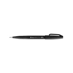 Ecsettoll, kalligrafikus hajlékony hegyű, Pentel SES15C-A fekete Dekormarker PENTEL
