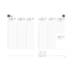 Tanári határidőnapló A5, műbőr 150mmx210mm, fehér lapokkal piros 2026/2027 Realsystem