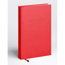 Tanári határidőnapló A5, műbőr 150mmx210mm, fehér lapokkal piros 2026/2027 Realsystem