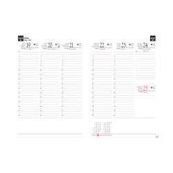 Tanári határidőnapló A5, műbőr 150mmx210mm, fehér lapokkal piros 2026/2027 Realsystem Tanári határidőnapló Realsystem