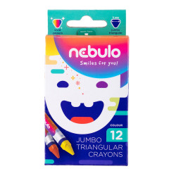 Zsírkréta készlet, háromszög vastag Nebulo, 12 klf. szín Kréta Nebulo