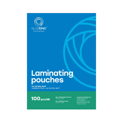 Lamináló fólia A4, 100 micron matt 100 db/doboz, Bluering®